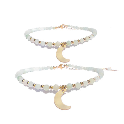 MOEDER & DOCHTER ARMBANDEN | STAR & MOON | 14K GOLD FILLED & AMAZONIET