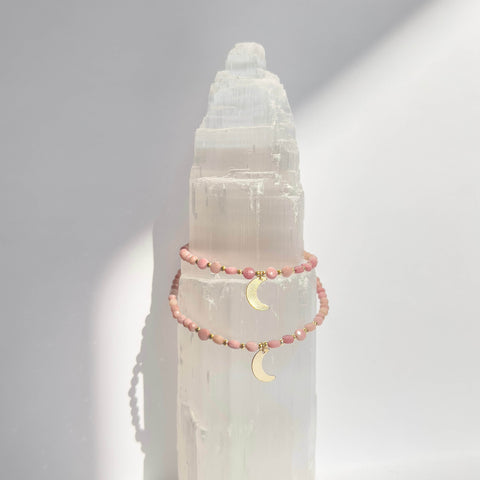 MOEDER & DOCHTER ARMBANDEN | STAR & MOON | 14K GOLD FILLED & RHODONIET