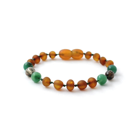 BARNSTEEN ARMBAND RAW COGNAC & AFRIKAANSE JADE - ROOKKWARTS
