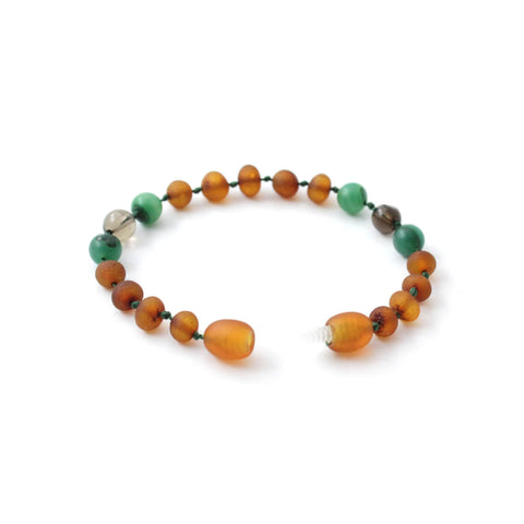 BARNSTEEN ARMBAND RAW COGNAC & AFRIKAANSE JADE - ROOKKWARTS