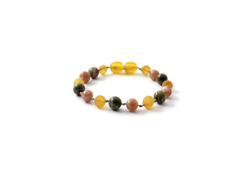 BARNSTEEN ARMBAND RAW HONEY & UNAKIET - ZONNESTEEN