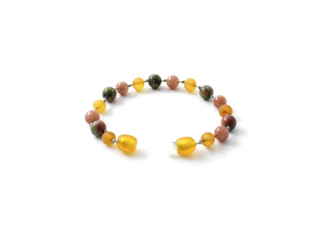BARNSTEEN ARMBAND RAW HONEY & UNAKIET - ZONNESTEEN