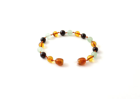 BARNSTEEN ARMBAND COGNAC & AVENTURIJN - GRANAAT