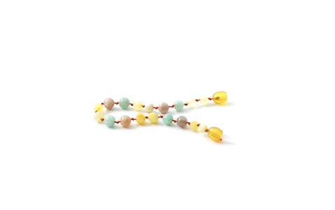 BARNSTEEN ARMBAND RAW MILKY BUTTER & AMAZONIET - ZONNESTEEN