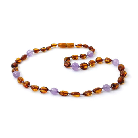 BARNSTEEN KETTING COGNAC & AMETHIST