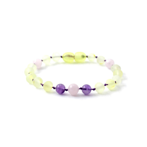 BARNSTEEN ARMBAND RAW LEMON & AMETHIST - ROZENKWARTS
