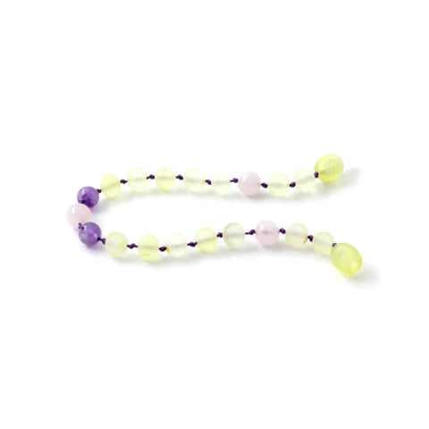 BARNSTEEN ARMBAND RAW LEMON & AMETHIST - ROZENKWARTS