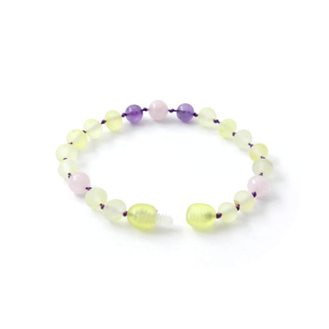 BARNSTEEN ARMBAND RAW LEMON & AMETHIST - ROZENKWARTS