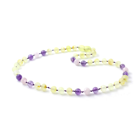 BARNSTEEN KETTING RAW LEMON & AMETHIST - ROZENKWARTS