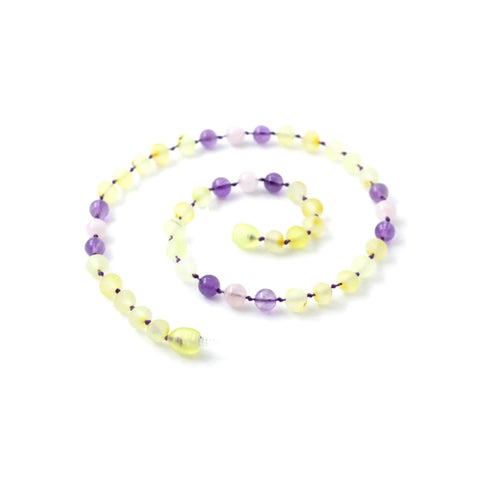 BARNSTEEN KETTING RAW LEMON & AMETHIST - ROZENKWARTS