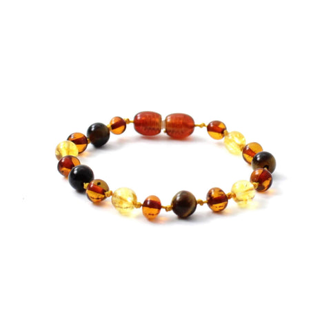 BARNSTEEN ARMBAND COGNAC & CITRIEN - TIJGEROOG