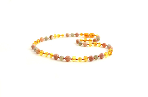 BARNSTEEN KETTING HONEY & LABRADORIET - ZONNESTEEN