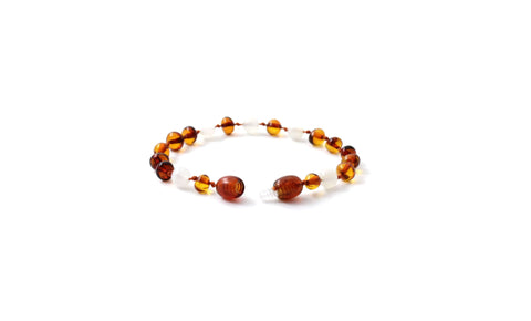 BARNSTEEN ARMBAND COGNAC & MAANSTEEN