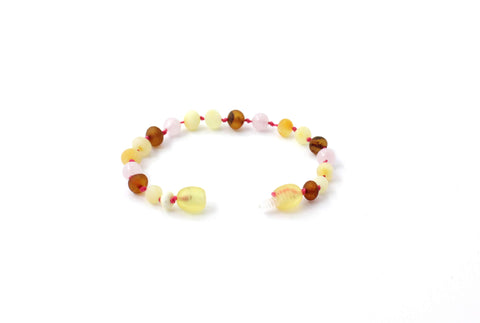 BARNSTEEN ARMBAND RAW MULTICOLOR & ROZENKWARTS