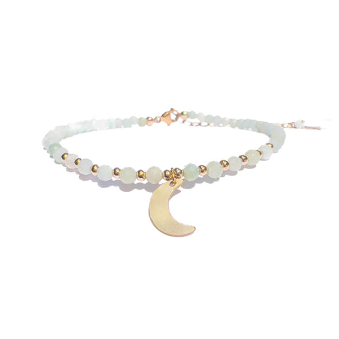 STAR & MOON ARMBAND | 14K GOLD FILLED & AMAZONIET