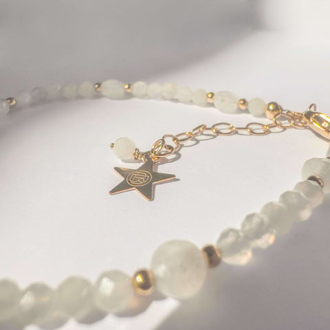 STAR & MOON ARMBAND | 14K GOLD FILLED & AMAZONIET