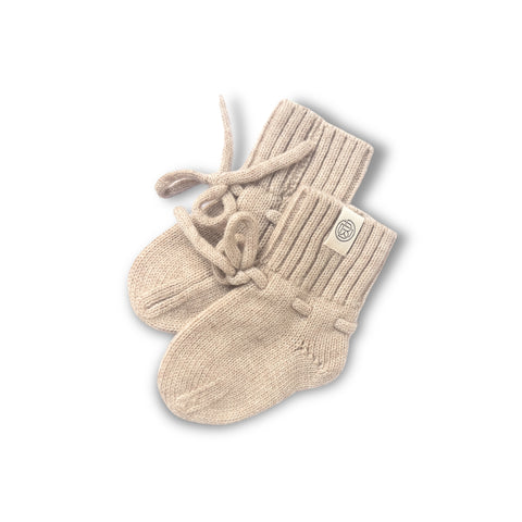 BABYSLOFJES MERINOWOL | BOOTIES | SAND