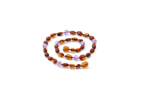 BARNSTEEN KETTING COGNAC & AMETHIST