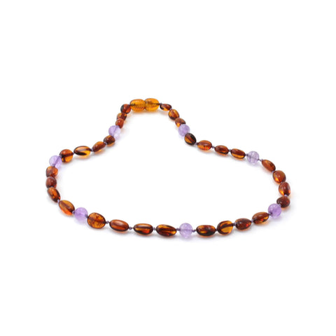 BARNSTEEN KETTING COGNAC & AMETHIST